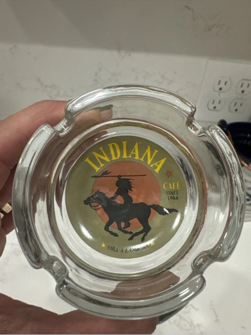 Small Indiana Cafe Ashtray 2.5” Diameter